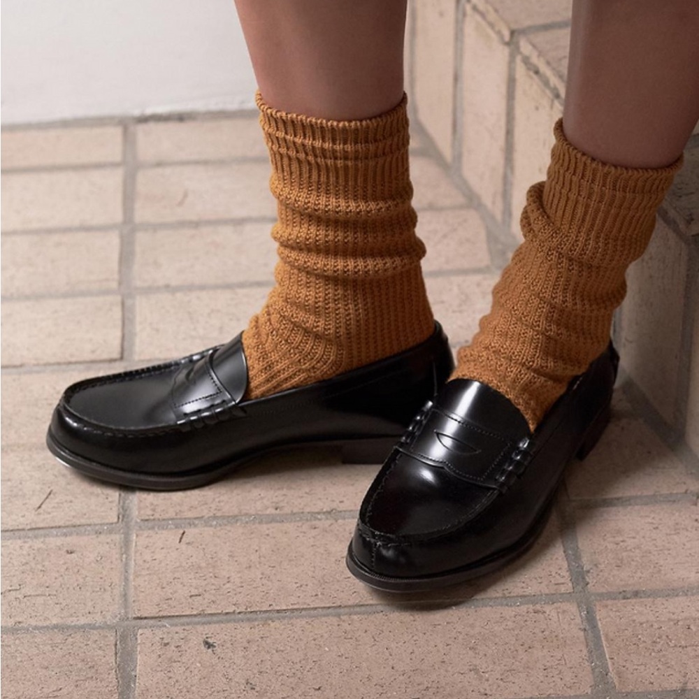 HARUTA Black Leather Loafers